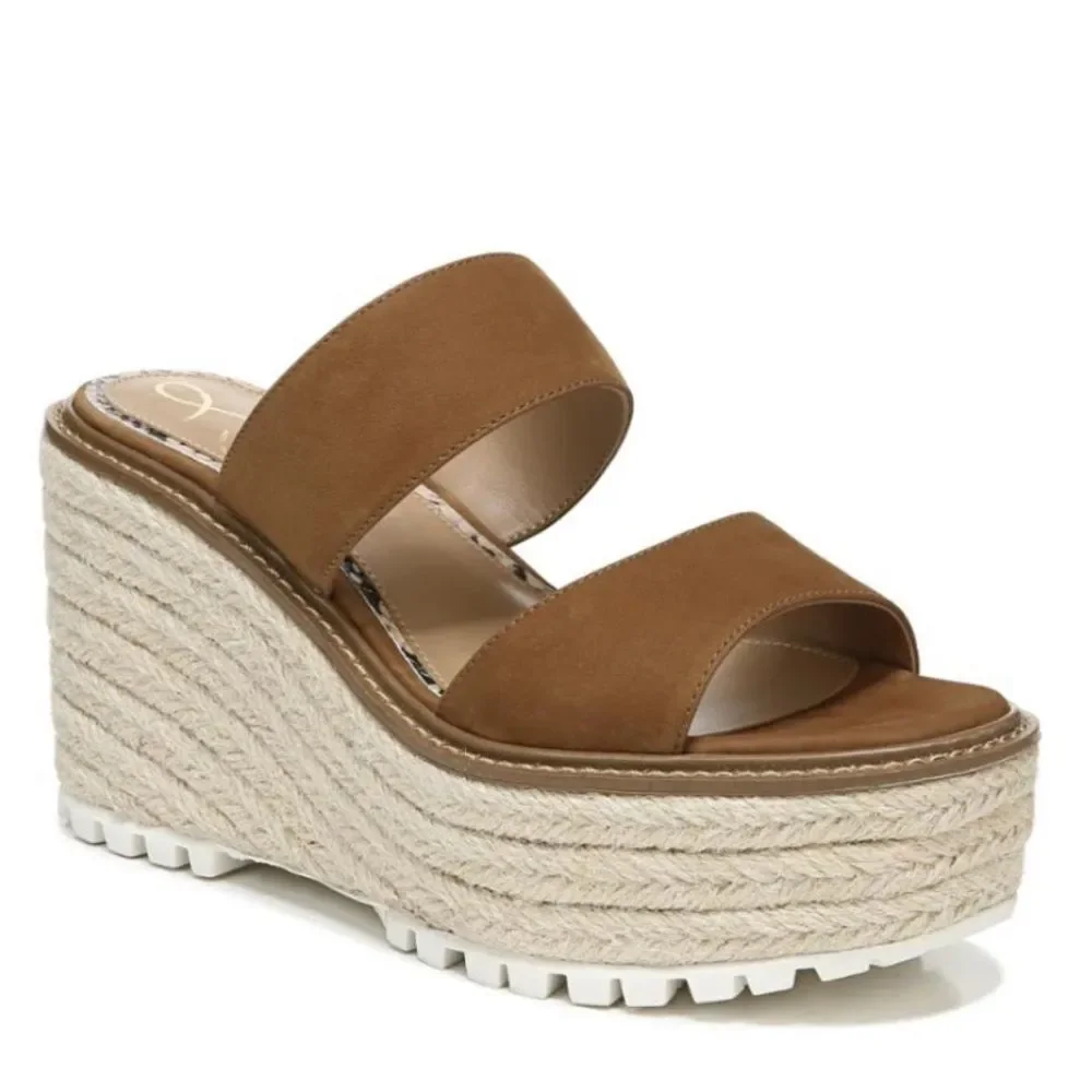 NEW Sam Edelman Luca Wedge Platform Suede Espadrille Sandals Size 8.5 - Picture 6 of 9